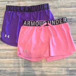 Girls Under Armour Shorts - Purple and Pink (Sz: YLG)